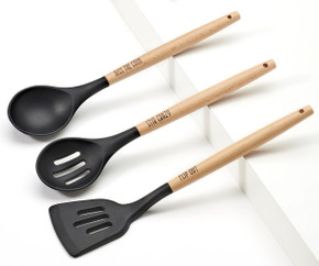 Giftcraft Silicone & Wood Kitchen 3 Assorted Utensils