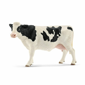 Schleich Black & White Holstein Cow Toy - 5" X 2-1/2" X 3-1/4"