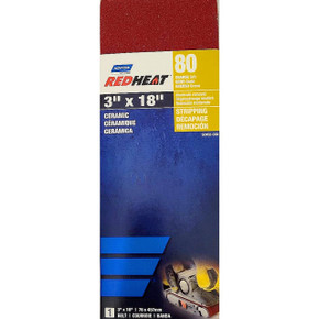 Norton Red Heat Ceramic Grain Sanding Belt - 3" X 18" Norton Red Heat Ceramic Grain Sanding Belt - 3" X 18"
