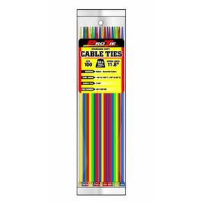 Pro Tie Assorted 11-3/4" Standard Duty Cable Ties - 100 pk Pro Tie Assorted 11-3/4" Standard Duty Cable Ties - 100 pk