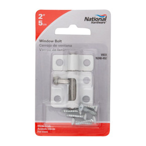 National Hardware White Window Bolt - 2"