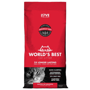 World's Best Multi-cat Unscented Clumping Corn Cat Litter - 8 lb