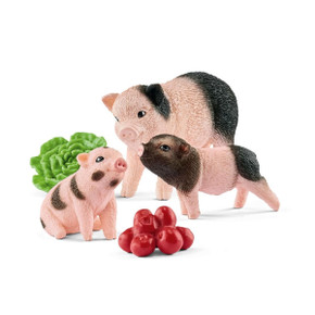 Schleich Miniature Pig Mother/piglets - Brown