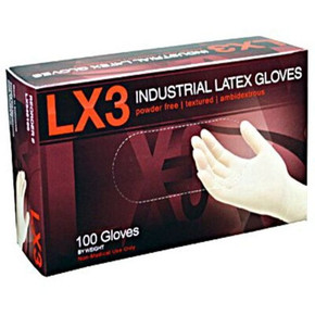 Ammex Lx3 Ivory Latex Powder Free Disposable Gloves - 100 Ct - Medium