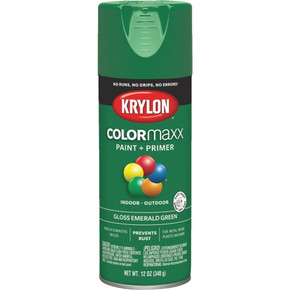Krylon Colormaxx Gloss Emerald Green Spray Paint + Primer - 12 Oz