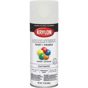 Krylon Colormaxx Flat White Spray Paint + Primer - 12 oz Krylon Colormaxx Flat White Spray Paint + Primer - 12 oz
