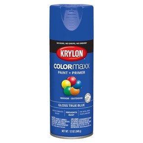 Krylon Colormaxx Gloss True Blue Spray Paint + Primer - 12 oz Krylon Colormaxx Gloss True Blue Spray Paint + Primer - 12 oz