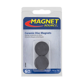 Master Magnetics Ceramic Dics Magnet - Charcoal Gray - 6 pk