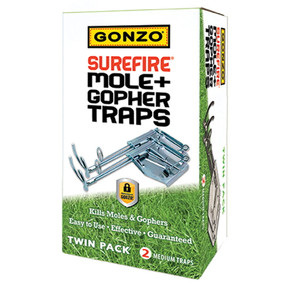 Gonzo 5005 Surefire Mole & Gopher Traps - Twin Pack