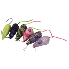 Multipet International Real Fur Mice Cat Toy - Assorted