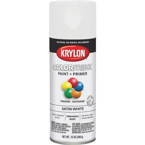 Krylon Colormaxx Spray Paint + Primer - 12 oz - Satin White