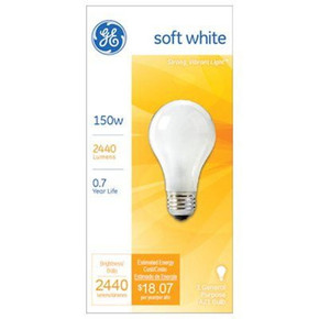 Ge Soft White A-21 Light Bulb - 150 W