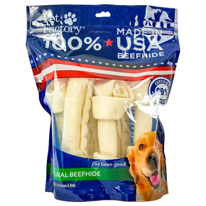 Pet Factory American Beefhide Knotted Bone - 8-9" Pet Factory American Beefhide Knotted Bone - 8-9"