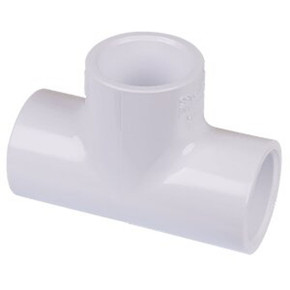 Genova 1" White Plastic Schedule 40 Pressure Tee - 10 Pk