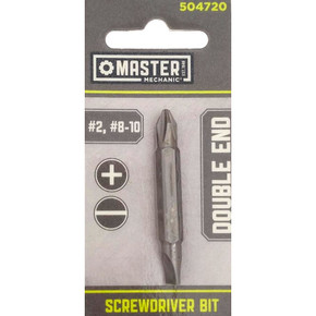 Master Mechanic #2 Phillips & #8-10 Slotted Double End Screwdriver Bit Master Mechanic #2 Phillips & #8-10 Slotted Double End Screwdriver Bit