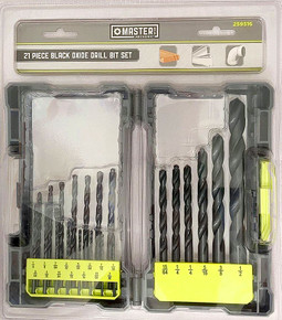 Master Mechanic Black Oxide Drill Bit Set - 21 Pcs