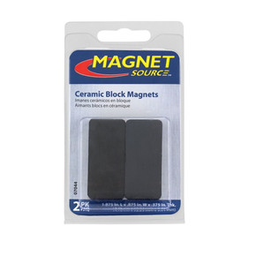 Magnet Source Ceramic Block Magnet - Gray - 2 pk