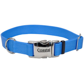 Coastal Pet Blue Lagoon Adjustable Dog Collar With Metal Buckle - 1" X 14"-20"