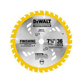 Dewalt Construction 36 TPI Thin Kerf Carbide Circular Saw Blade - 7-1/4" Dewalt Construction 36 TPI Thin Kerf Carbide Circular Saw Blade - 7-1/4"