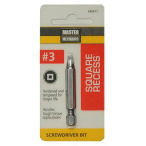 Master Mechanic #3 Square Recessed Driver Bit - 2" Master Mechanic #3 Square Recessed Driver Bit - 2"