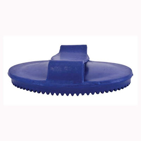 Partrade 6" X 4" Large Soft Rubber Curry Comb - Blue