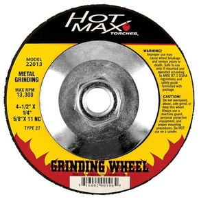Hot Max Type 27 Metal Grinding Wheel With Hubs - 4-1/2" X 1/4" X 5/8"