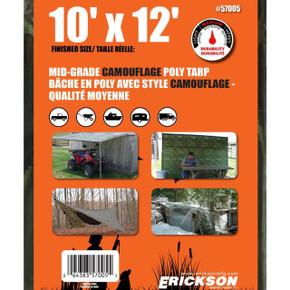 Erickson Camouflage Mid-Grade Poly Tarp - 5-1/2 mil