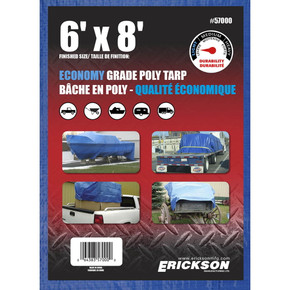 Erickson Blue Economy Grade Poly Tarp - 6' X 8'