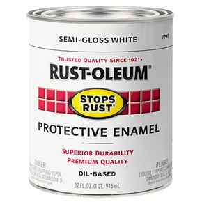 Rust-Oleum Semi-gloss White Protective Enamel Brush On Paint - 1 qt Rust-Oleum Semi-gloss White Protective Enamel Brush On Paint - 1 qt