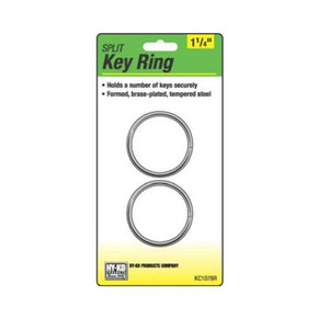 Hy-ko 1-1/4" Brass Plated Split Key Ring - 2 Pk