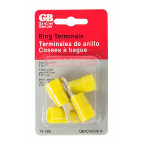 Gardner Bender High Quality Vinyl-Insulated Ring Terminal- Yellow Gardner Bender High Quality Vinyl-Insulated Ring Terminal- Yellow