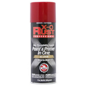 X-o Rust Professional Fiesta Red Gloss Enamel Paint & Primer - 12 oz