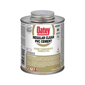 Oatey Regular Clear Pvc Cement - 16 Oz