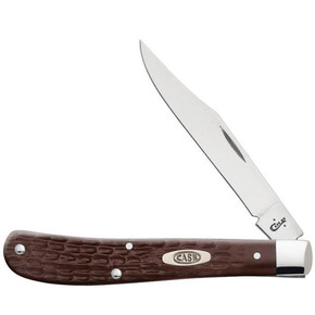 Case Brown Synthetic Slimline Trapper Knife Case Brown Synthetic Slimline Trapper Knife