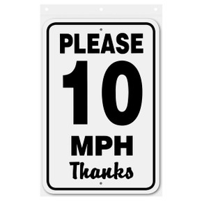 Noble Beasts Graphics Please 10 MPH Sign - 12" X 18"