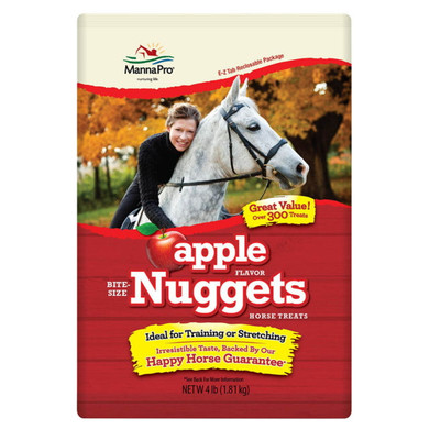 Manna Pro Apple Flavor Bite-Size Nuggets for Horses - 4 lb