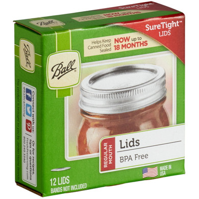 Ball Regular Mouth Jar Lids Set - 12 Pk