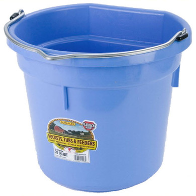 Miller Manufacturing Berry Blue Flat Back Polyethylene Plastic Bucket - 20 Qt