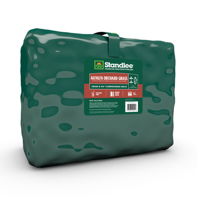 Standlee Premium Western Forage Alfalfa Orchard Grass Grab & Go Compressed Hay Bale 50 lb.