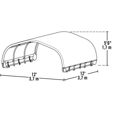 ShelterLogic Powder Coated Green Corral Shelter - 12' X 12'