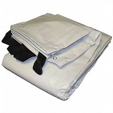Fabrimetrics Pre-Finish Hay Cover/Extra Heavy Duty Tarp - White/Black