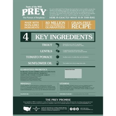 Taste of The Wild Prey Trout Recipe Dog Food - 25 lb
