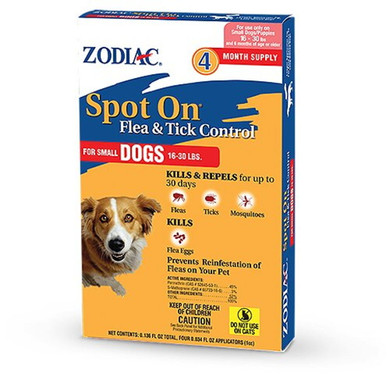 Zodiac Spot On Flea & Tick Control For Small Dogs - 16-30 Lb