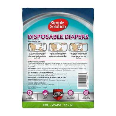 Simple Solution Disposable Female Dog Diaper - 2X-Large