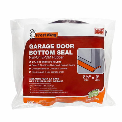 Frost King Nail-on Epdm Rubber Garage Door Bottom Seal Kit - 2-1/4" X 9'