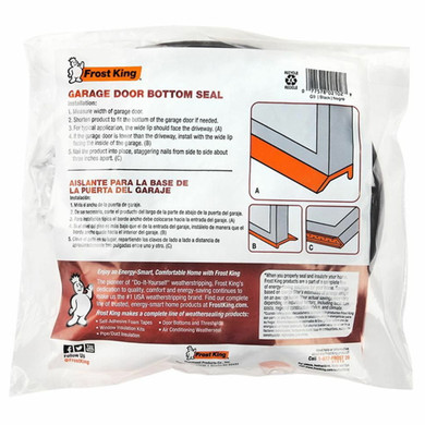 Frost King Nail-On EPDM Rubber Garage Door Bottom Seal Kit - 2-1/4" X 9'