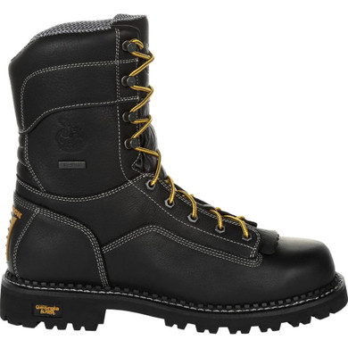 Georgia Boot Men's AMP LT Logger Low Heel Waterproof Work Boots - Black