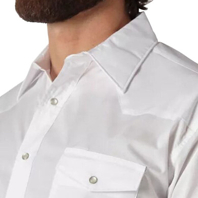 Wrangler Men's Western Long Sleeve Snap Shirt - White