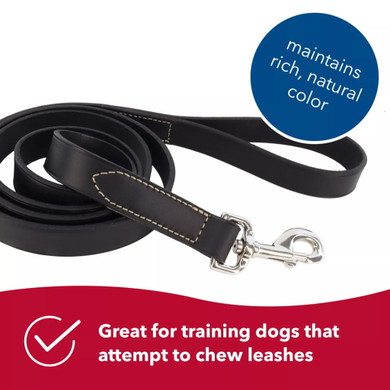 Circle T Oak Tanned Leather Dog Leash - Black