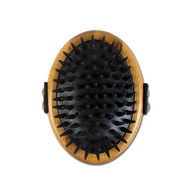 Bamboo Groom Dog Rubber Bristles With Curry Brush - 4"